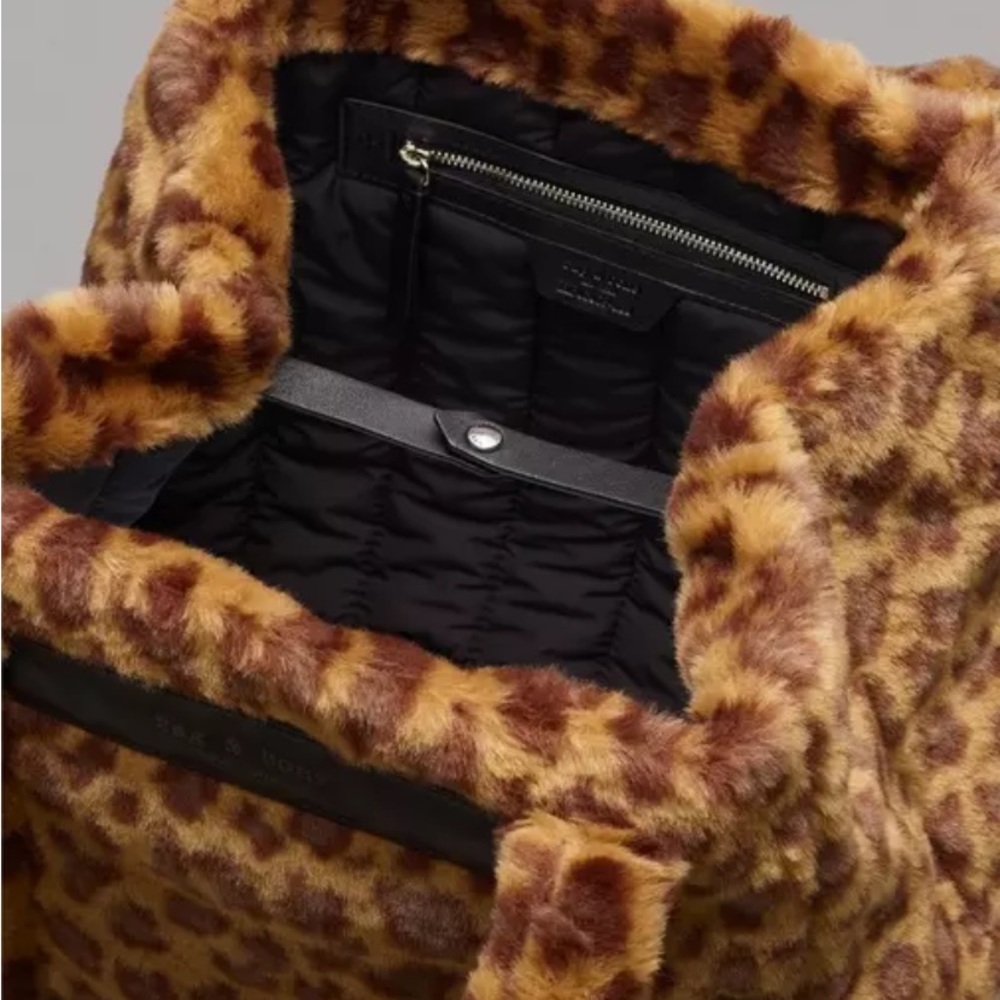 RAG & BONE Small Cloud Leopard Print Faux Fur Tote - Picture 4 of 16